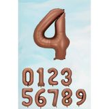 Pekshop Retro Çikolata Kahve Rakam Balon 80 cm - Kahverengi - 4
