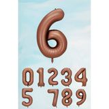 Pekshop Retro Çikolata Kahve Rakam Balon 80 cm - Kahverengi - 6