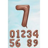 Pekshop Retro Çikolata Kahve Rakam Balon 80 cm - Kahverengi - 7