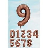 Pekshop Retro Çikolata Kahve Rakam Balon 80 cm - Kahverengi - 9