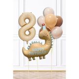Pekshop Retro Dinazor Tema Yaş Balonlu Doğum Günü Balon Zinciri Seti Retro Dinozor Konsept - Renkli - 8