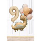 Pekshop Retro Dinazor Tema Yaş Balonlu Doğum Günü Balon Zinciri Seti Retro Dinozor Konsept - Renkli - 9
