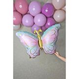 Pekshop Retro Kelebek Folyo Balon Büyük Boy Çok Renkli 55x80 cm Gold Detaylı Parti Malzemesi
