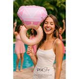 PEKSHOP Retro Pembe Tek Taş Yüzük Folyo Balon Bekarlığa Veda Bride Parti Balonu