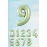 PEKSHOP Retro Yeşil 9 Yaş Rakam Balon 80 cm Retro Renk Yeşil 9 Yaş Doğum Günü Balonu