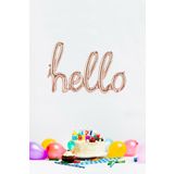 PEKSHOP Rose Gold Hello Yazılı El Yazısı Folyo Balon