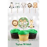 Pekshop Safari Konsept Kürdan Süsleri Cupcake Süsleri Lüks Büyük Boy 10lu Paket - Çok Renkli