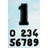 Pekshop Siyah Rakam Folyo Balon Büyük Boy Siyah Sayı Balonlar 100CM 40INÇ 1