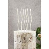 PEKSHOP Spiral Beyaz Pasta Mumu Beyaz Renk Mum 6 lı Beyaz Kıvrık Mum