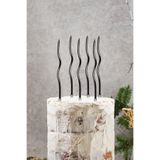 PEKSHOP Spiral Siyah Pasta Mumu Siyah Renk Mum 6 lı Siyah Kıvrık Mum