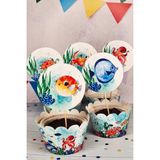 Pekshop Su Altı Canlıları Konsept Kürdan Süsleri Cupcake Süsleri Lüks Büyük Boy 10LU Paket - Çok Renkli
