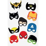 PEKSHOP Süper Kahramanlar Tema Karton Maskeler 10lu