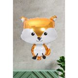 Pekshop Tilki Şeklinde Folyo Balon Woodland Konsept Doğum Günü Balonları - Renkli