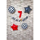 Pekshop Yarış Temalı Doğum Günü Parti Seti Yaş Balonlu Bannerlı Doğum Günü Süsleme Seti - Kırmızı - 7