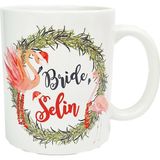 Pekshop Yılbaşı Flamingo Konseptli Kişiye Özel Gelin Kupası