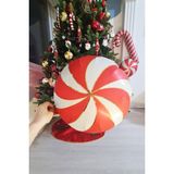 Pekshop Yılbaşı Kırmızı Gold Yuvarlak Folyo Balon 35 cm Parti Süsleme