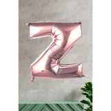 Pekshop Z Harfi Rose Gold Folyo Balon 100 cm 40 Inç 1 Metre Baş Harf Balon - Renkli