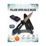 Pelajik Viper Zıpkıncı Dalış Bıçağı Kol Bandı Hediyeli / Siyah / Zıpkın Avı ve Scuba Dalgıç Bıçak