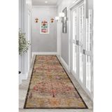 Pelangi Ağaç Desenli Dijital Baskı Yıkanabilir Kaymaz Taban Etnik Kilim Desen Salon Halısı ve Yolluk, Kahverengi 80 x 300, 9555115411803007