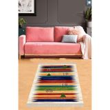 Pelangi Ağaç Desenli Dijital Baskı Yıkanabilir Kaymaz Taban Etnik Kilim Desen Salon Halısı Ve Yolluk, Karışık Renkli 100 x 300