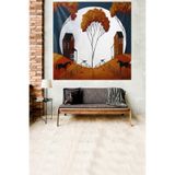 Pelangi At Çiftliği Evler Ay Leke Tutmaz Kadife Dokulu Kumaş Duvar Örtüsü Duvar Halısı Tapestry WLL100, 140 x 230