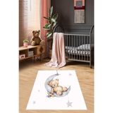 Pelangi Ayda Sallanan Ayıcık Desen Renkli Dijital Baskı Yıkanabilir Kaymaz Taban Bebek Ve Çocuk Odası Halısı, Renkli4325 80 x 300