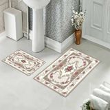 Pelangi Banyo Halısı Ikili Klozet Takımı Kaymaz Tabanlı (60 cm x 100 cm + 40 cm x 60 cm ) - Renkli - Paspas