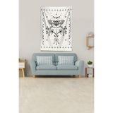 Pelangi Bej Butterfly Kelebek Leke Tutmaz Kadife Kumaş Duvar Örtüsü Duvar Halısı Tapestry KWLL372, 70 x 70