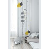 Pelangi Beyaz Balon Desenli Dijital Baskı Yıkanabilir Bebek Çocuk Odası Fon Perdesi, beyaz 70 x 200