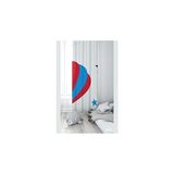Pelangi Beyaz Balon Ve Yıldız Desenli Dijital Baskı Yıkanabilir Bebek Çocuk Odası Fon Perdesi, bayaz-mavi-kırmızı 140 x 270