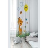 Pelangi Beyaz Doğa Desenli Dijital Baskı Yıkanabilir Bebek Çocuk Odası Fon Perdesi, beyaz 140 x 200