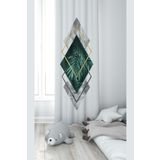 Pelangi Beyaz Doğa Yaprak Desenli Dijital Baskı Yıkanabilir Bebek Çocuk Odası Fon Perdesi, yeşil-beyaz 140 x 270