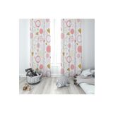 Pelangi Beyaz Kalp Desenli Dijital Baskı Yıkanabilir Bebek Çocuk Odası Fon Perdesi, pembe inek desen 140 x 270