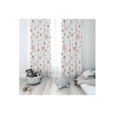 Pelangi Beyaz Renkli Yıldız Desenli Dijital Baskı Yıkanabilir Bebek Çocuk Odası Fon Perdesi, beyaz-pembe-hardal 70 x 240