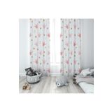 Pelangi Beyaz Taç Desenli Dijital Baskı Yıkanabilir Bebek Çocuk Odası Fon Perdesi, beyaz-pembe-gold 140 x 200