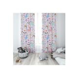 Pelangi Beyaz Unicorn Desenli Dijital Baskı Yıkanabilir Bebek Çocuk Odası Fon Perdesi, beyaz-çok renkli 70 x 240