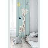 Pelangi Buz Mavisi Zebra Desenli Dijital Baskı Yıkanabilir Bebek Çocuk Odası Fon Perdesi, buz mavi 70 x 200