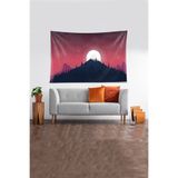 Pelangi Çok Renkli Dolunay Figürlü Leke Tutmaz Kadife Kumaş Duvar Örtüsü Duvar Halısı Tapestry YWLL493, 70 x 100