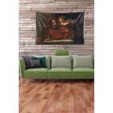 Pelangi Çok Renkli Kadeh Doldurma Desenli Leke Tutmaz Kadife Kumaş Duvar Örtüsü Duvar Halısı Tapestry YWLL437, 35 x 50