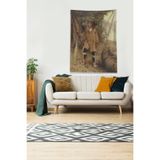 Pelangi Çok Renkli Kızılderili Desenli Leke Tutmaz Kadife Kumaş Duvar Örtüsü Duvar Halısı Tapestry DWLL415, 70 x 100