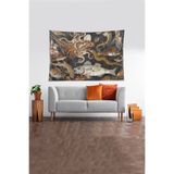 Pelangi Çok Renkli Mozaik Desenli Leke Tutmaz Kadife Kumaş Duvar Örtüsü Duvar Halısı Tapestry YWLL480, 140 x 230