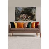 Pelangi Çok Renkli Tarihi Figürlü Leke Tutmaz Kadife Kumaş Duvar Örtüsü Duvar Halısı Tapestry YWLL473, 100 x 140