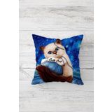 Pelangi Cute Cat Sevimli Kedili Çift Tarafı Baskı Gizli Fermuar Genç Kız Kırlent Koltuk Yastık Kılıfı, saks mavisi 45 x 45, 2469107645451