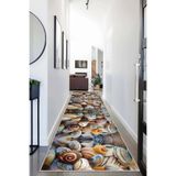 Pelangi Deniz Kabukları Desenli Dijital Baskı Yıkanabilir Kaymaz Taban Modern Salon Halı ve Yolluk, Krem-Turuncu 40 x 40, 955471740407