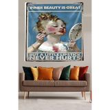 Pelangi Doğal Güzellik Sevenlere Leke Tutmaz Kumaş Duvar Örtüsü Duvar Halısı Tapestry PNTR436, 70 x 70