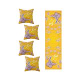 Pelangi Eid Mubarak Ramazan Feneri Masa Değişik Ranır Modelleri Dekoratif 4'lü Kırlent Kılıfı Runner Seti, Sarı 40 x 140
