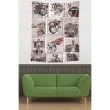 Pelangi Estetik İnsan Anatomisi Leke Tutmaz Kumaş Duvar Örtüsü Duvar Halısı Tapestry PNTR207, 70 x 70