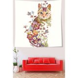 Pelangi Floral Desen Kedi Leke Tutmaz Kumaş Duvar Örtüsü Duvar Halısı Tapestry PNTR076, 35 x 50