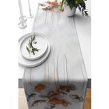 Pelangi Gelincik Buketi Çiçekli Leke Tutmaz Kumaş Salon Mutfak Masa Değişik Ranır Modelleri Runner, Turuncu-Beyaz 43 x 43