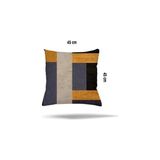 Pelangi Geometrik Desen Renk Bloklu Gizli Fermuarlı Yastık Kılıfı Kırlent Kılıfı Koltuk Yastık Kılıfı, Gri-Hardal 45 x 45 - Option-1 - 001-Renkli